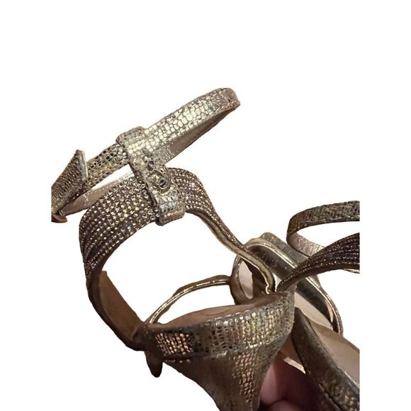 Sam Edelman Ophelia Gold Open Toe Heels Sz. 6 - Picture 11 of 12